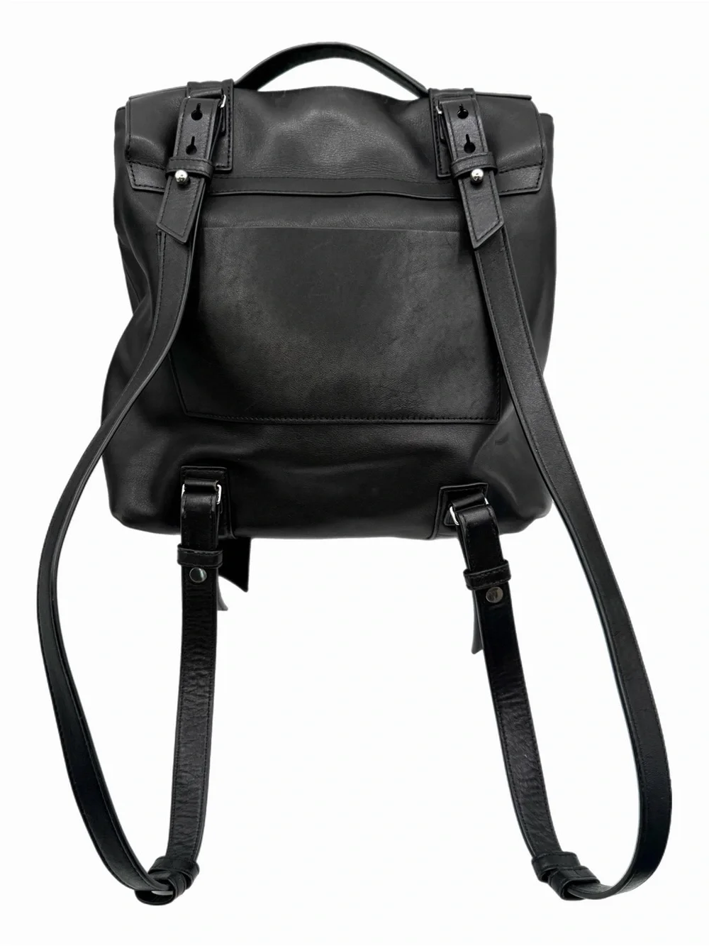 AllSaints Black Clip Leather Backpack